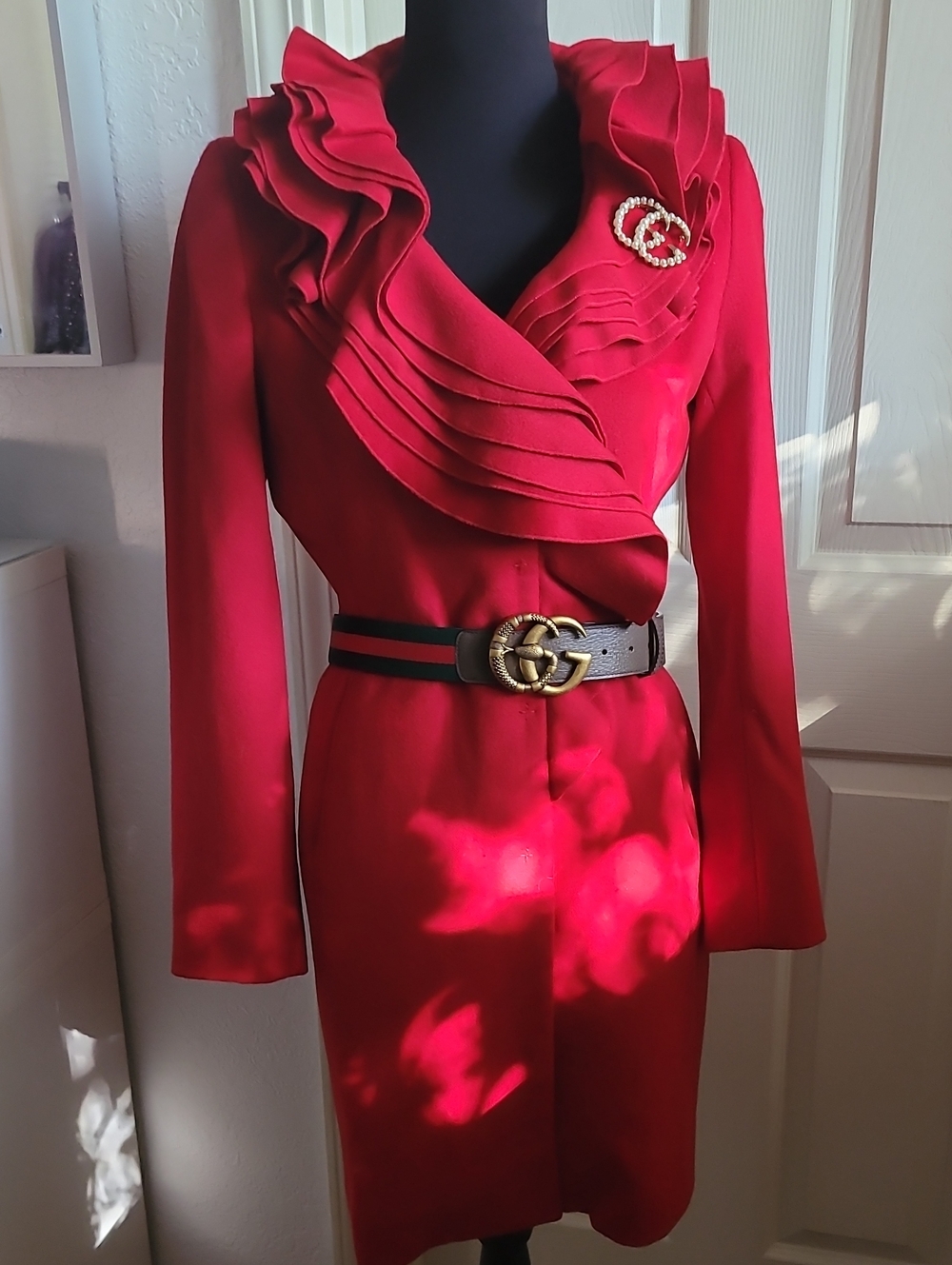 Boston Proper Red 100% Real WOOL COAT SIZE 6 NEW